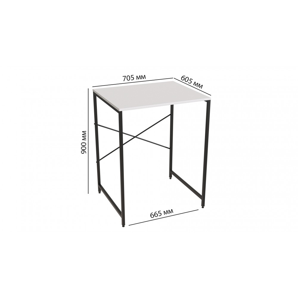 Стеллаж полка Бафрум 401 Ferrum-decor для стиральной машины 90x70,5x60,5 Черный металл ДСП Белый 16 мм (FRD-107355)