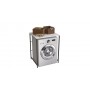 Стеллаж полка Бафрум 401 Ferrum-decor для стиральной машины 90x70,5x60,5 Черный металл ДСП Белый 16 мм (FRD-107355)