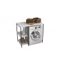 Стелаж-полиця Бафрум 405 Ferrum-decor для пральної машини 90x101x60,5 Чорний метал ДСП Білий 16 мм (FRD-107395)