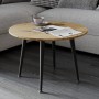 Журнальний круглий стіл OPTIMA 2 ніжки конусні Ferrum-decor 450x670x670 Чорний метал ДСП Дуб Артизан 16 мм (FRD-107475)