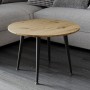 Журнальний круглий стіл OPTIMA 2 ніжки конусні Ferrum-decor 450x670x670 Чорний метал ДСП Дуб Артизан 16 мм (FRD-107475)