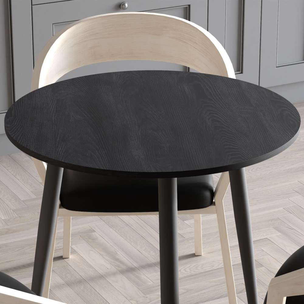 Стол круглый OPTIMA 3 ноги на конус Ferrum-decor 750x670x670 Черный металл ДСП Дуб Каштан Арвадонна 16 мм (FRD-107555)