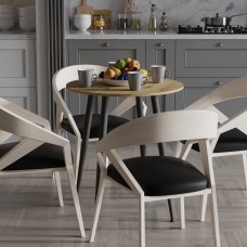 Круглий стіл OPTIMA 4 ніжки конусні Ferrum-decor 750x670x670 Чорний метал ДСП Дуб Артизан 16 мм (FRD-107455)