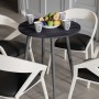 Стол круглый OPTIMA 4 ноги на конус Ferrum-decor 750x670x670 Черный металл ДСП Каштан Арвадонна 16 мм (FRD-107565)