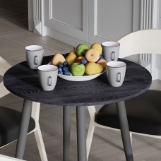 Круглий стіл OPTIMA 4 ніжки конусні Ferrum-decor 750x670x670 Чорний метал ДСП Каштан Арвадонна 16 мм (FRD-107565)