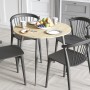 Стол круглый OPTIMA 5 ноги на конус Ferrum-decor 750x900x900 Черный металл ДСП Дуб Артизан 16 мм (FRD-107485)