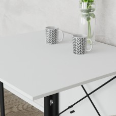 Обідній стіл трансформер книжка Оріон Pro Ferrum-decor 75x152x90 Чорний метал ДСП Білий 16 мм (FRD-107405)