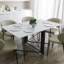 Обідній стіл трансформер книжка Оріон Pro Ferrum-decor 75x152x90 Чорний метал ДСП Білий 16 мм (FRD-107405)