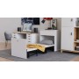 Ліжко трансформер комод ASCET 3 Ferrum-decor 920x2000x700 Чорний метал ДСП Білий 16 мм (FRD-107335)