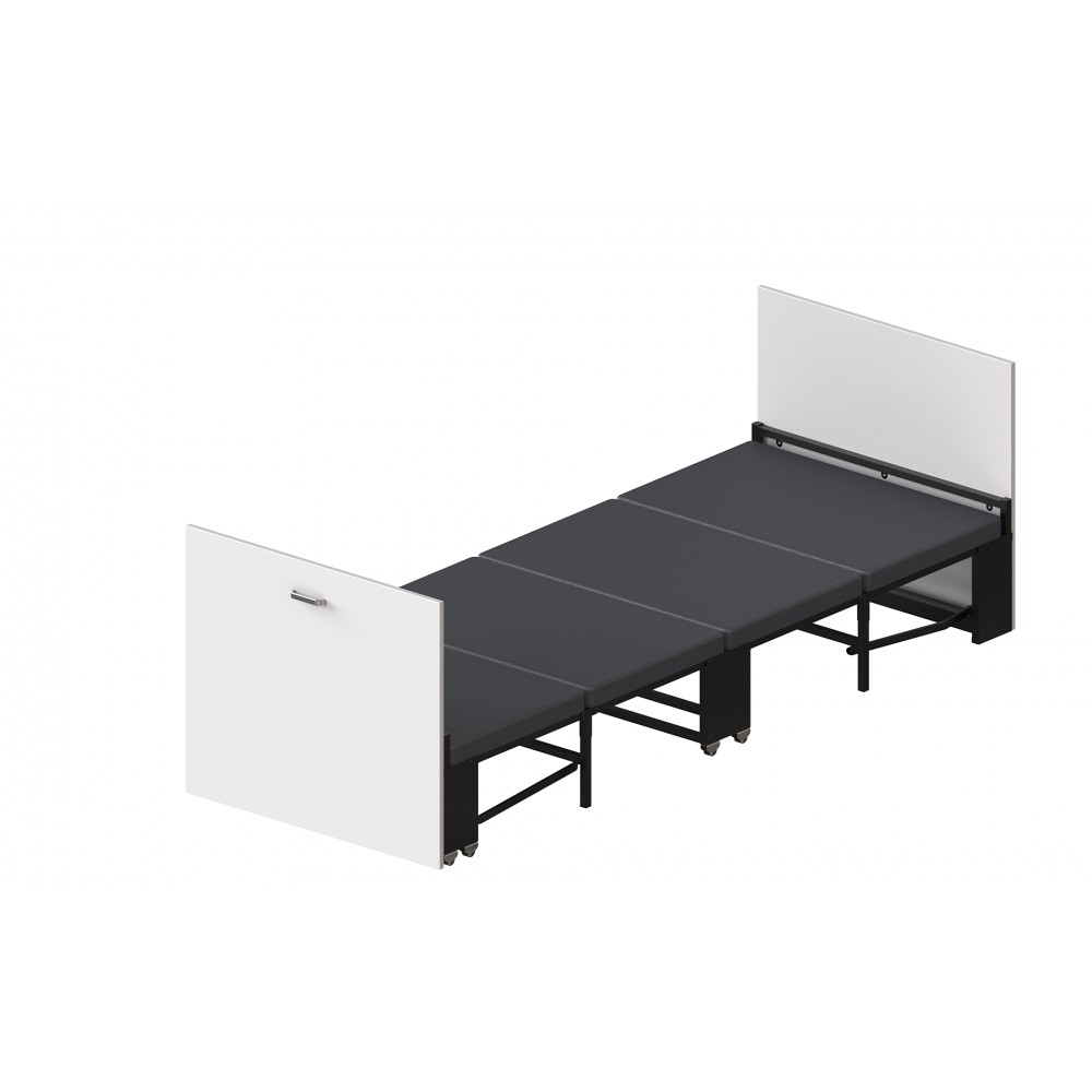 Ліжко трансформер ASCET 1 Ferrum-decor 650x2000x700 Чорний метал ДСП Білий 16 мм (FRD-107325)