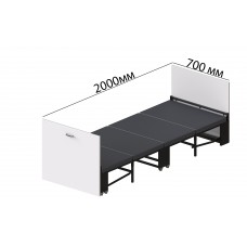 Ліжко трансформер ASCET 1 Ferrum-decor 650x2000x700 Чорний метал ДСП Білий 16 мм (FRD-107325)