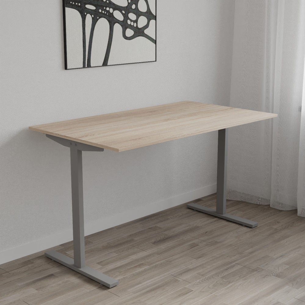 Стол письменный Space Ferrum-decor 750x1400x700 Серый металл ДСП Дуб Сонома 16 мм (FRD-107995)