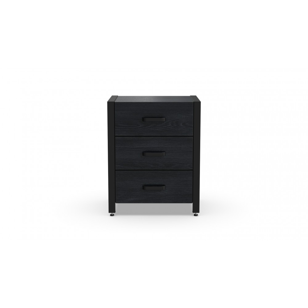 Тумба универсальная Ferrum-decor Вивьен 3 50x41x40 черный ДСП Каштан Арвадонна 16мм (FRD-107745)