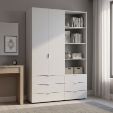 Шафа для одягу Doros Гелар Білий 2ДСП з пеналом 137.5х49.5х203.4 (DRS-011911)