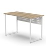 Стол письменный Майк Ferrum-decor 75x140x70 Белый металл ДСП Дуб Евок Прибрежный 16 мм (FRD-108256)