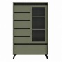 Витрина Лаундж ВМК (БРВ) REG1W5S1K Зеленый дымчатый/Черный 2 двери 5 ящиков (BRW-131144)