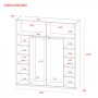 Шкаф купе Doros G-Caiser Антрацит / Белый 2 ДСП / 3 части 220х60х240 (42005416) (DRS-012249)