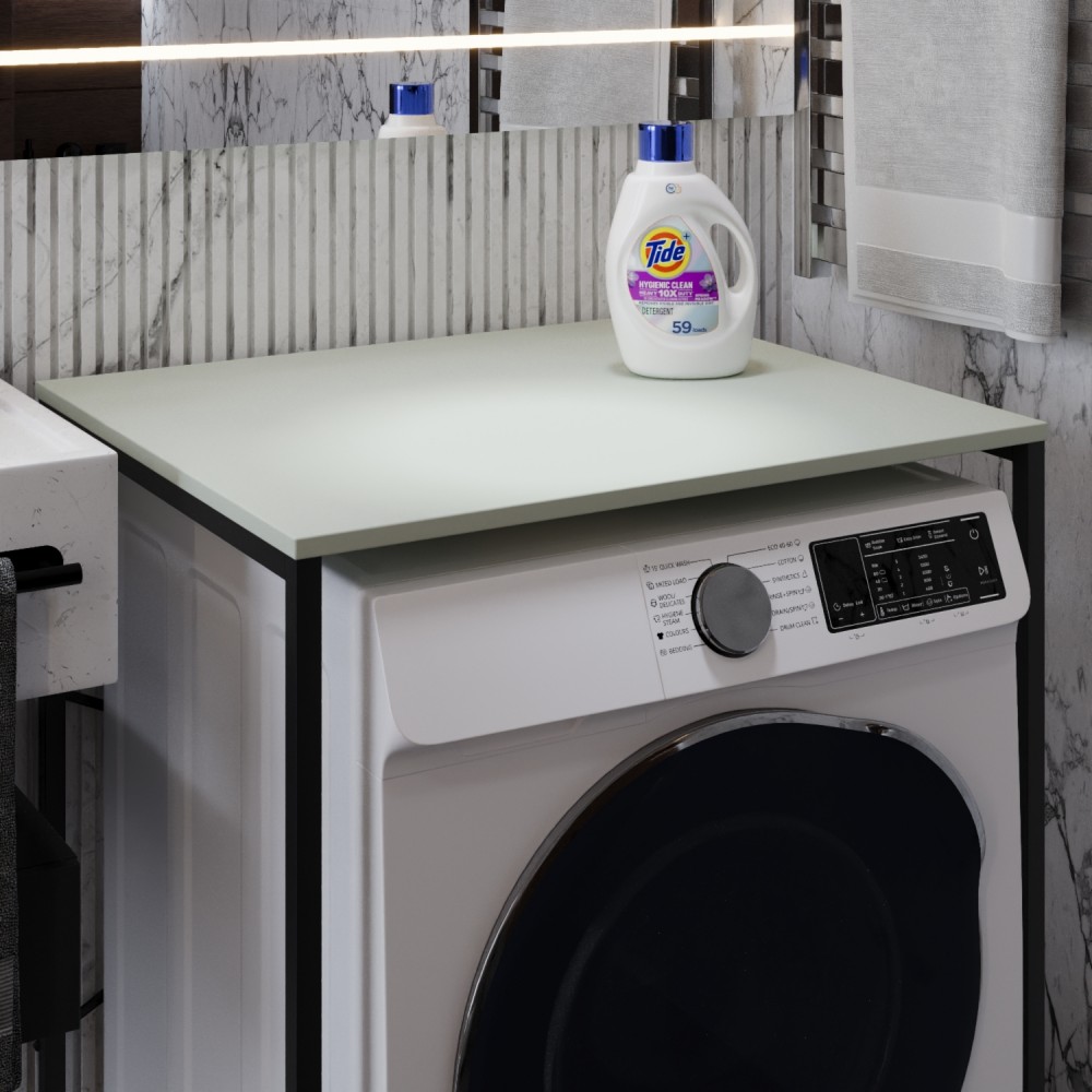 Стелаж-полиця Бафрум 401 Ferrum-decor для пральної машини 90x70,5x60,5 Чорний метал ДСП Кашемір 16 мм (FRD-107576)