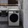Стелаж-полиця Бафрум 401 Ferrum-decor для пральної машини 90x70,5x60,5 Чорний метал ДСП Кашемір 16 мм (FRD-107576)