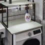 Стеллаж полка Бафрум 402 Ferrum-decor для стиральной машины 133,5x70,5x60,5 Черный металл ДСП Кашемир 16 мм (FRD-107586)