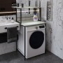 Стеллаж полка Бафрум 402 Ferrum-decor для стиральной машины 133,5x70,5x60,5 Черный металл ДСП Кашемир 16 мм (FRD-107586)