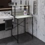 Стеллаж полка Бафрум 402 Ferrum-decor для стиральной машины 133,5x70,5x60,5 Черный металл ДСП Кашемир 16 мм (FRD-107586)