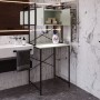 Стелаж-полиця Бафрум 404 Ferrum-decor для пральної машини 178x70,5x60,5 Чорний метал Кашемір 16 мм (FRD-107606)