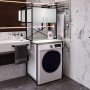 Стелаж-полиця Бафрум 404 Ferrum-decor для пральної машини 178x70,5x60,5 Чорний метал Кашемір 16 мм (FRD-107606)