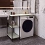 Стеллаж полка Бафрум 405 Ferrum-decor для стиральной машины 90x101x60,5 Черный металл ДСП Кашемир 16 мм (FRD-107616)