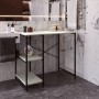 Стеллаж полка Бафрум 405 Ferrum-decor для стиральной машины 90x101x60,5 Черный металл ДСП Кашемир 16 мм (FRD-107616)