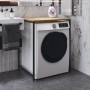 Стеллаж полка Бафрум 401 Ferrum-decor для стиральной машины 90x70,5x60,5 Черный металл ДСП Дуб Артизан 16 мм (FRD-107356)