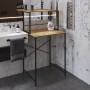 Стелаж-полиця Бафрум 402 Ferrum-decor для пральної машини 133,5x70,5x60,5 Чорний метал ДСП Дуб Артизан 16 мм (FRD-107366)