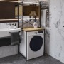 Стелаж-полиця Бафрум 403 Ferrum-decor для пральної машини 178x70,5x60,5 Чорний метал ДСП Дуб Артизан 16 мм (FRD-107376)