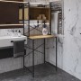 Стелаж-полиця Бафрум 403 Ferrum-decor для пральної машини 178x70,5x60,5 Чорний метал ДСП Дуб Артизан 16 мм (FRD-107376)