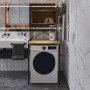 Стелаж-полиця Бафрум 403 Ferrum-decor для пральної машини 178x70,5x60,5 Чорний метал ДСП Дуб Артизан 16 мм (FRD-107376)
