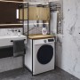 Стеллаж полка Бафрум 404 Ferrum-decor для стиральной машины 178x70,5x60,5 Черный металл ДСП Дуб Артизан 16 мм (FRD-107386)