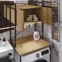 Стеллаж полка Бафрум 404 Ferrum-decor для стиральной машины 178x70,5x60,5 Черный металл ДСП Дуб Артизан 16 мм (FRD-107386)