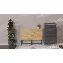 Стол раскладной Морис 900 Ferrum-decor 750x900x500 Черный металл ДСП Дуб Артизан 16 мм (FRD-107316)