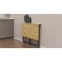 Стол раскладной Морис 900 Ferrum-decor 750x900x500 Черный металл ДСП Дуб Артизан 16 мм (FRD-107316)