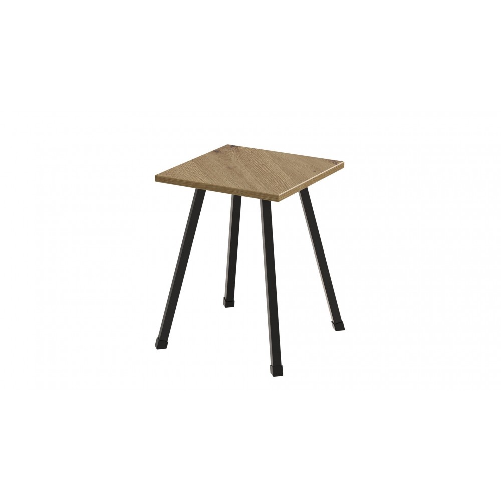 Табурет Ferrum-decor 430x320x320 Чорний метал ДСП Дуб Артизан 16 мм (FRD-106916)