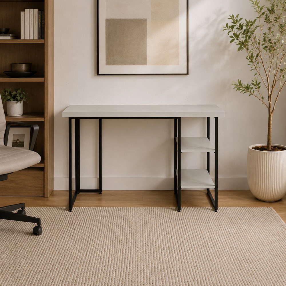 Стол письменный Кевин Ferrum-decor 75x120x60 Черный металл ДСП Кашемир 32 мм (FRD-108126)