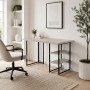 Стол письменный Кевин Ferrum-decor 75x120x60 Черный металл ДСП Кашемир 32 мм (FRD-108126)