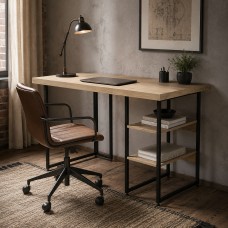 Стіл письмовий Кевин Ferrum-decor 75x100x60 Чорний метал ДСП Дуб Кремона Торро 32 мм (FRD-108156)