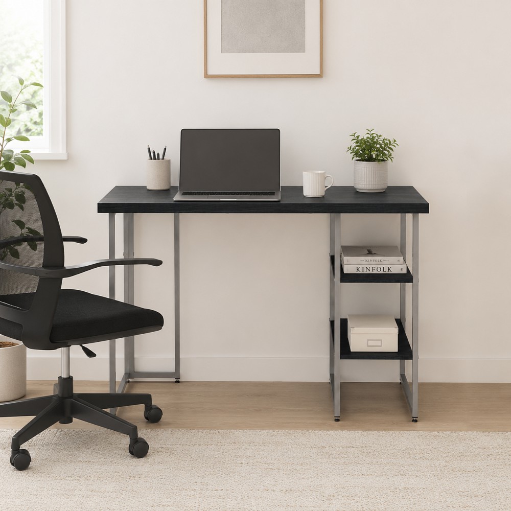 Стол письменный Кевин Ferrum-decor 75x140x70 Серый металл ДСП Каштан Арвадонна 32 мм (FRD-108116)