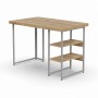 Стол письменный Кевин Ferrum-decor 75x120x60 Серый металл ДСП Дуб Евок Прибрежный 32 мм (FRD-108056)