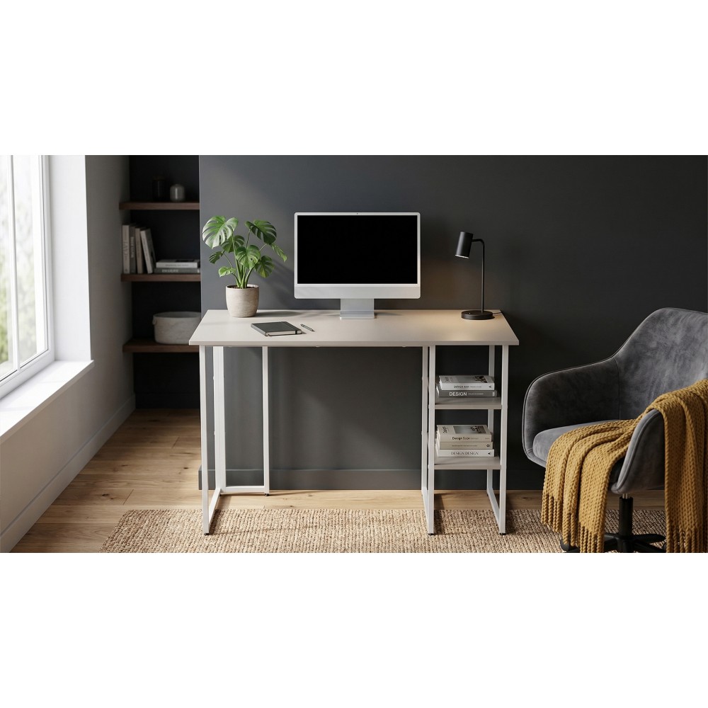 Стол письменный Кевин Ferrum-decor 75x100x70 Белый металл ДСП Кашемир 16 мм (FRD-108136)