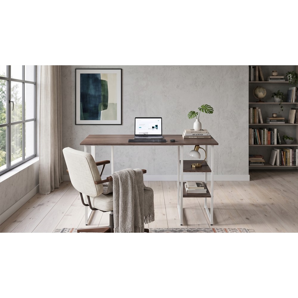 Стол письменный Кевин Ferrum-decor 75x120x60 Белый металл ДСП Дуб Кремона Канолло 16 мм (FRD-108016)
