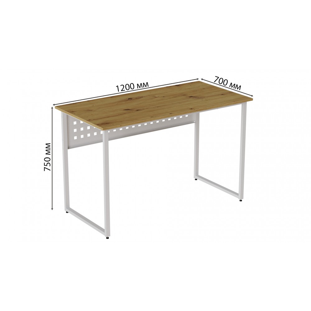 Компьютерный стол Ferrum-decor Майк 75x120x70 белый ДСП Дуб Артизан 32мм (FRD-107116)