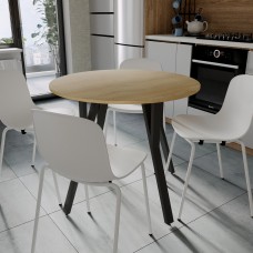 Круглий стіл MARSI 4 870-4 ніжки конусні Ferrum-decor 750x870x870 Чорний метал ДСП Дуб Кремона Торро 16 мм (FRD-107526)