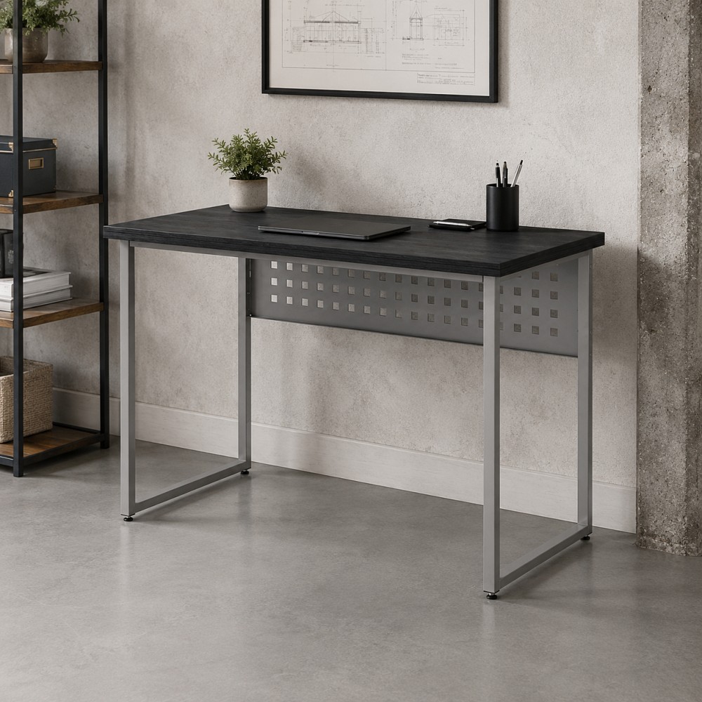 Стол письменный Майк Ferrum-decor 75x100x60 Серый металл ДСП Каштан Арвадонна 32 мм (FRD-108266)